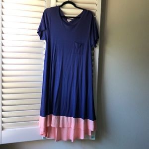 Blue-Purple dress with pink dipped bottom